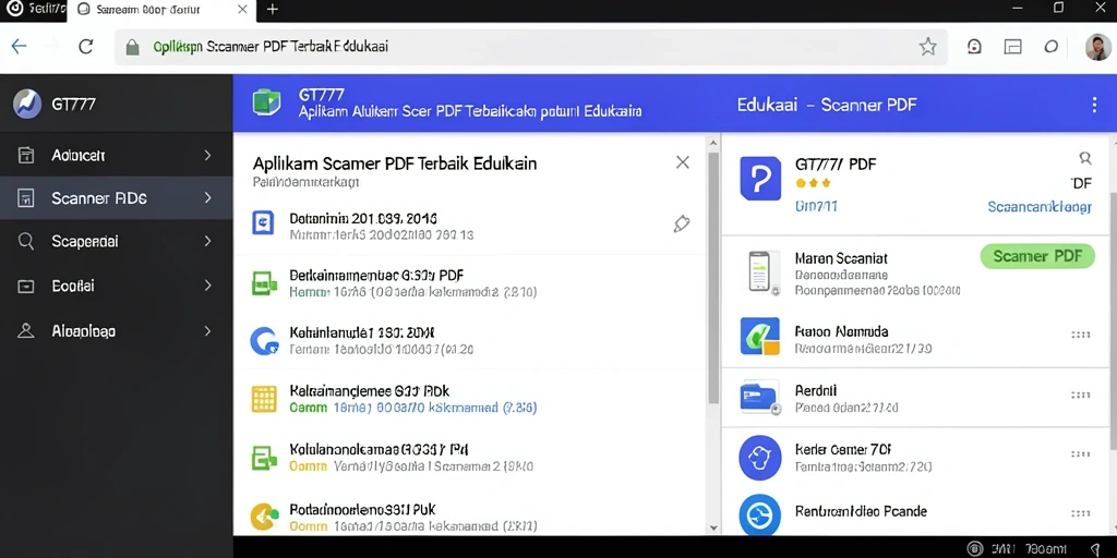 Tampilan antarmuka aplikasi GT777 untuk pemindaian PDF yang mudah dan efisien.