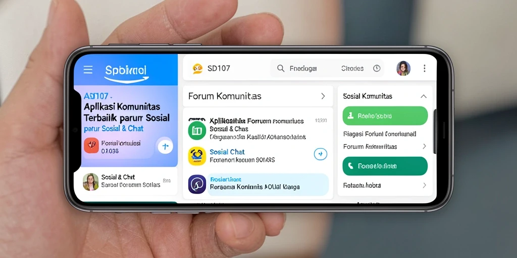Antarmuka aplikasi SD107 yang menarik dan fungsional untuk Forum Komunitas.