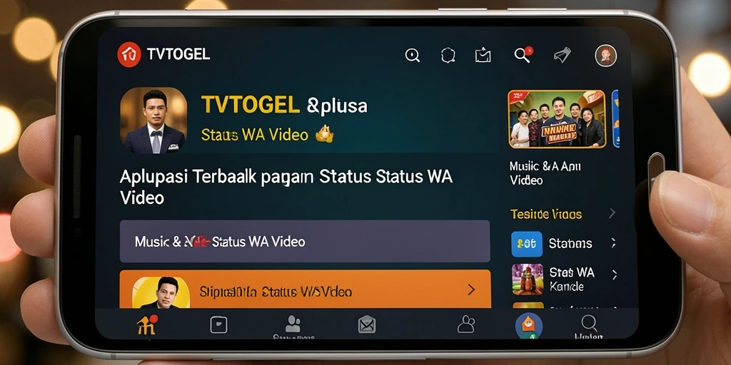 Tampilan antarmuka aplikasi TVTOGEL untuk status WA video yang menarik.