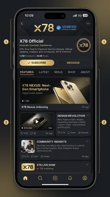Tampilan kanal resmi x78